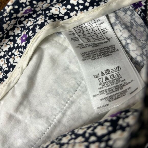 Woman's Brooks Brothers Natalie Fit SZ 6 Floral Office Pant Preppy Tapered Leg - Picture 4 of 7